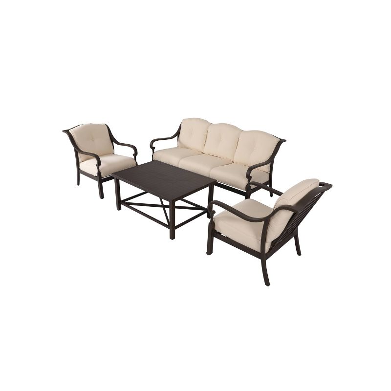 4pc Outdoor Aluminum Sofa Set Brown - Nuu Garden