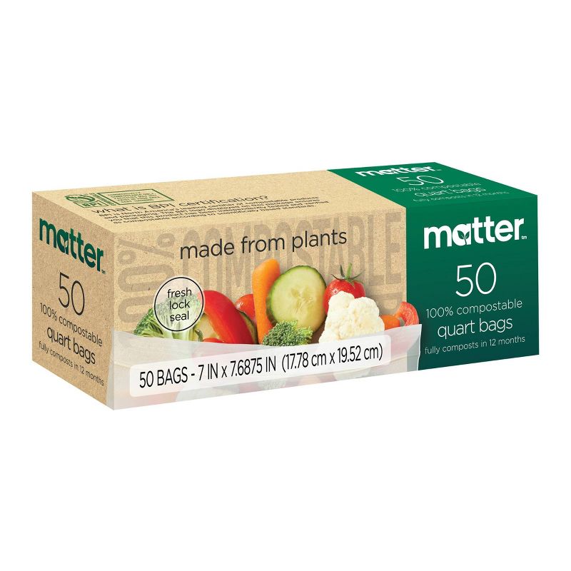 Matter 100% Compostable Quart Bags - 50ct