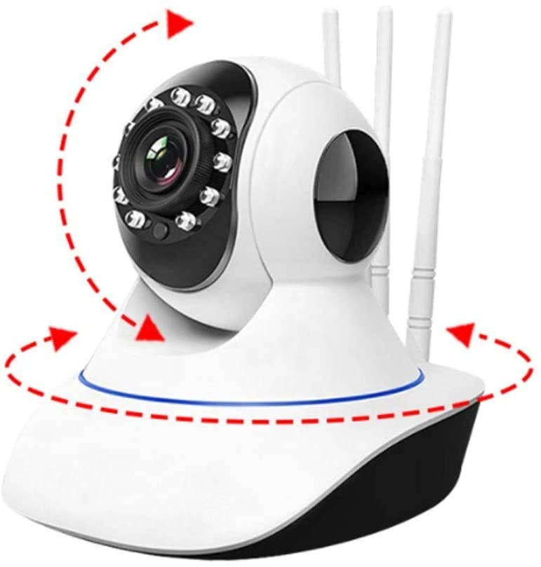 WXFXBKJ Wireless Webcam, WiFi Home Megapixel HD Monitor, Mobile Remote Intelligent Network Surveillance Camera, Infrared Night Vision, Motion Detection Alarm (Color : +128G Card, Size : 1080P)