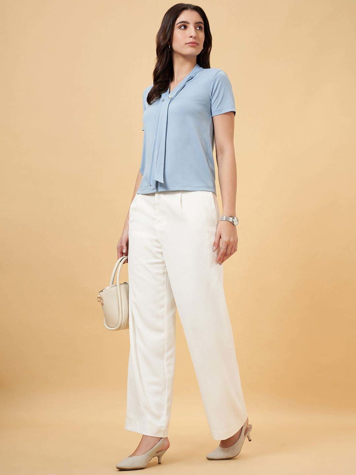 Annabelle by Pantaloons Blue Plain Top