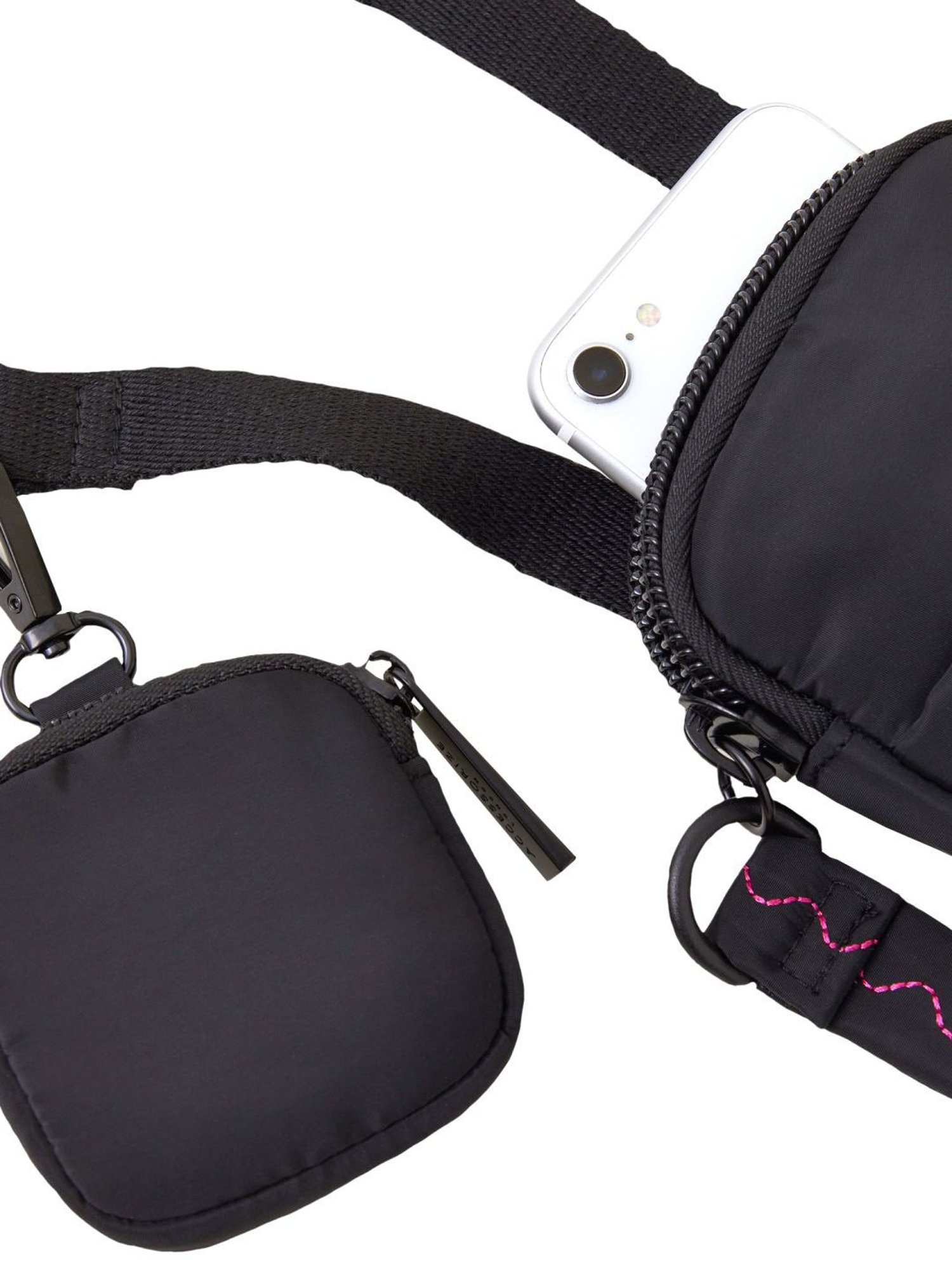 Accessorize London Black Fabric Solid Mobile Pouch