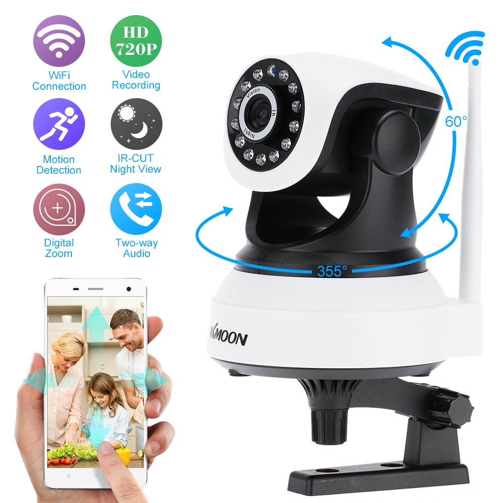 dodocool&reg; HD 720P Megapixels Wireless WiFi Pan Tilt Network IP Cloud Indoor Camera Baby Monitor support PTZ TF Card Record 2-way Talk P2P Android/iOS APP IR-CUT Filter Infrared Night View Motion