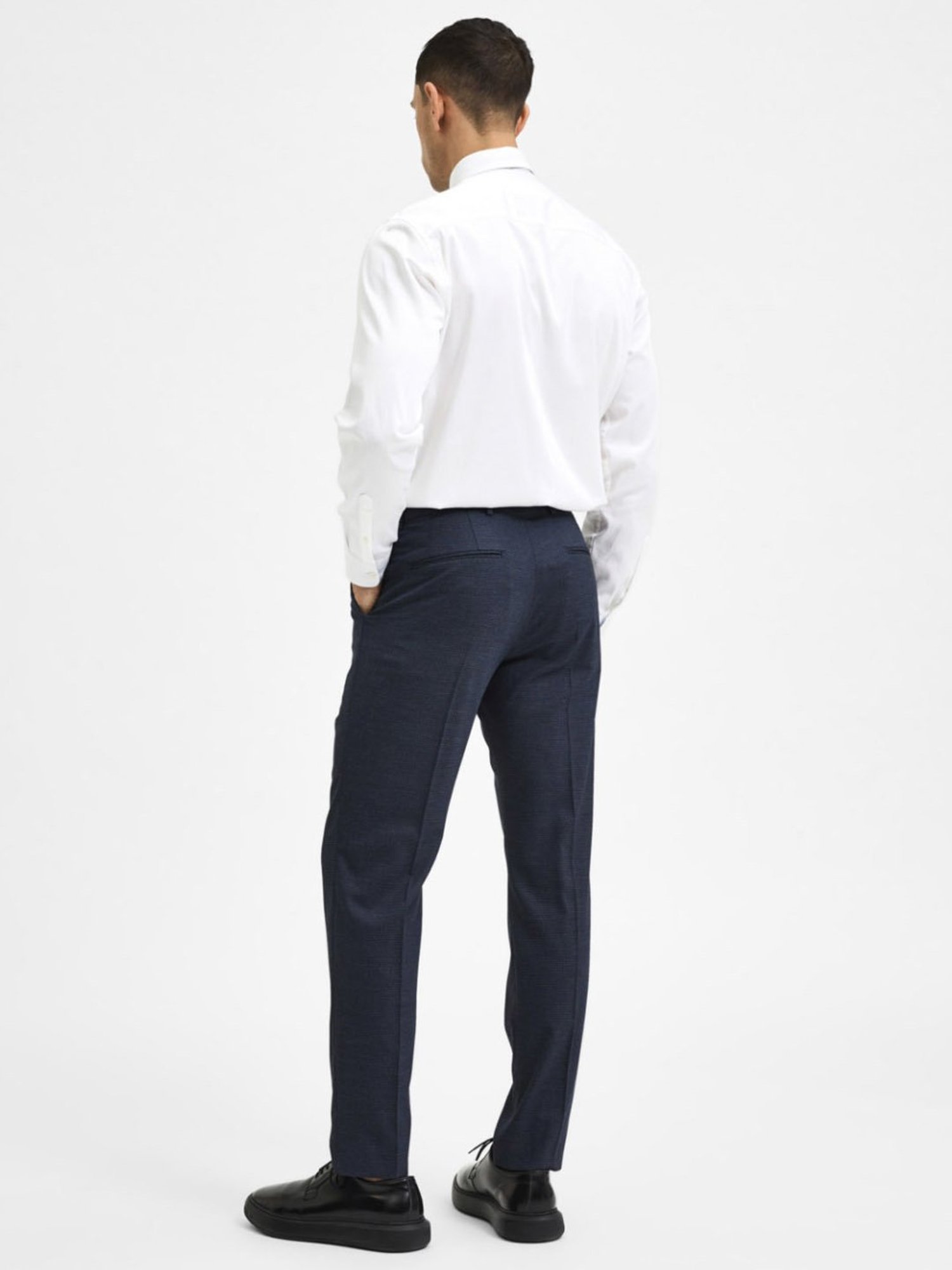 SELECTED HOMME Sky Captain Slim Fit Self Pattern Trousers