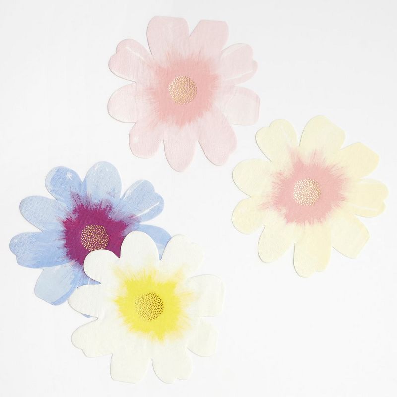 Meri Meri - Flower Garden Party Supplies Collection (Plate, Napkin, Cup) - Set of 8