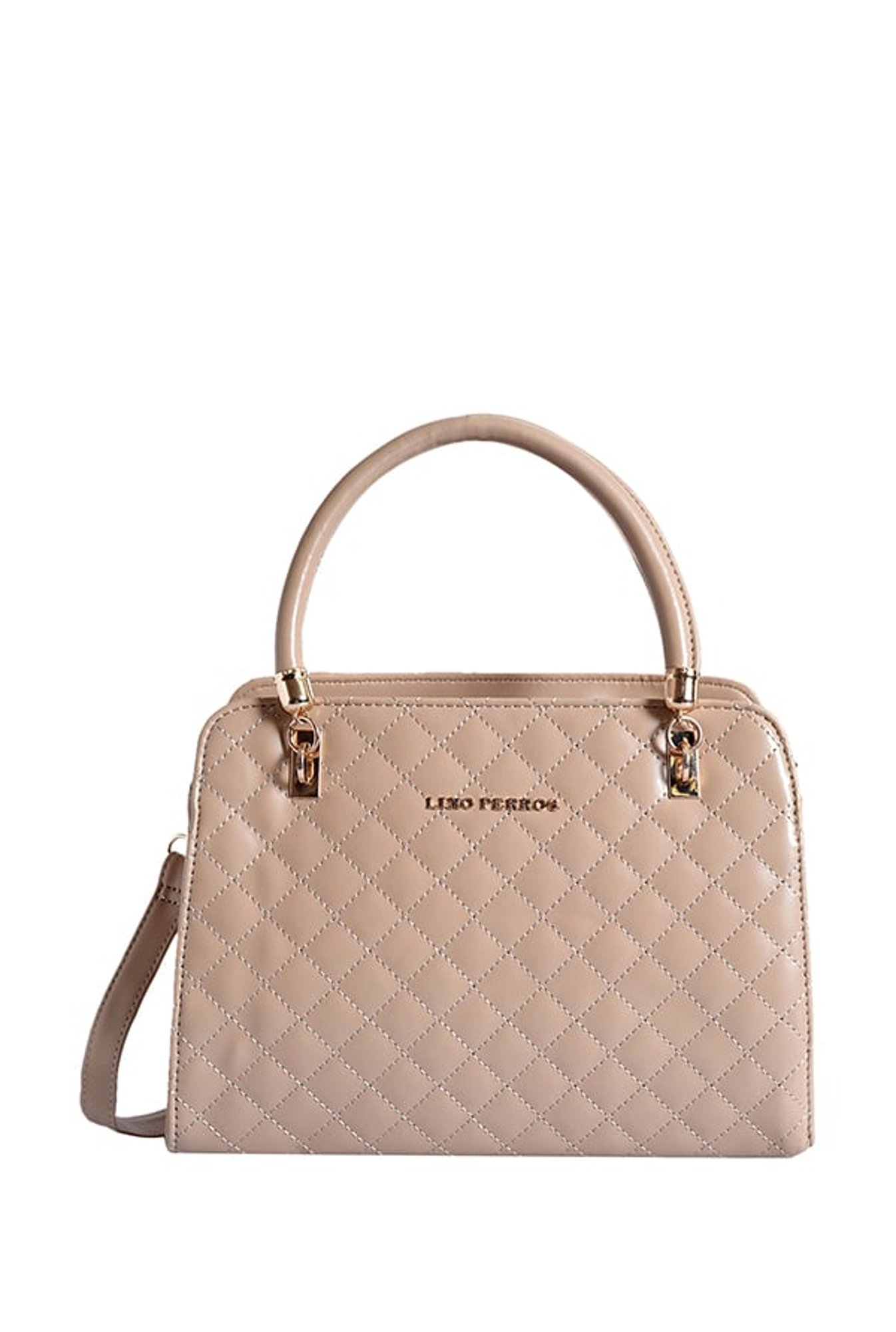 Lino Perros Beige Textured Quilted Handbag