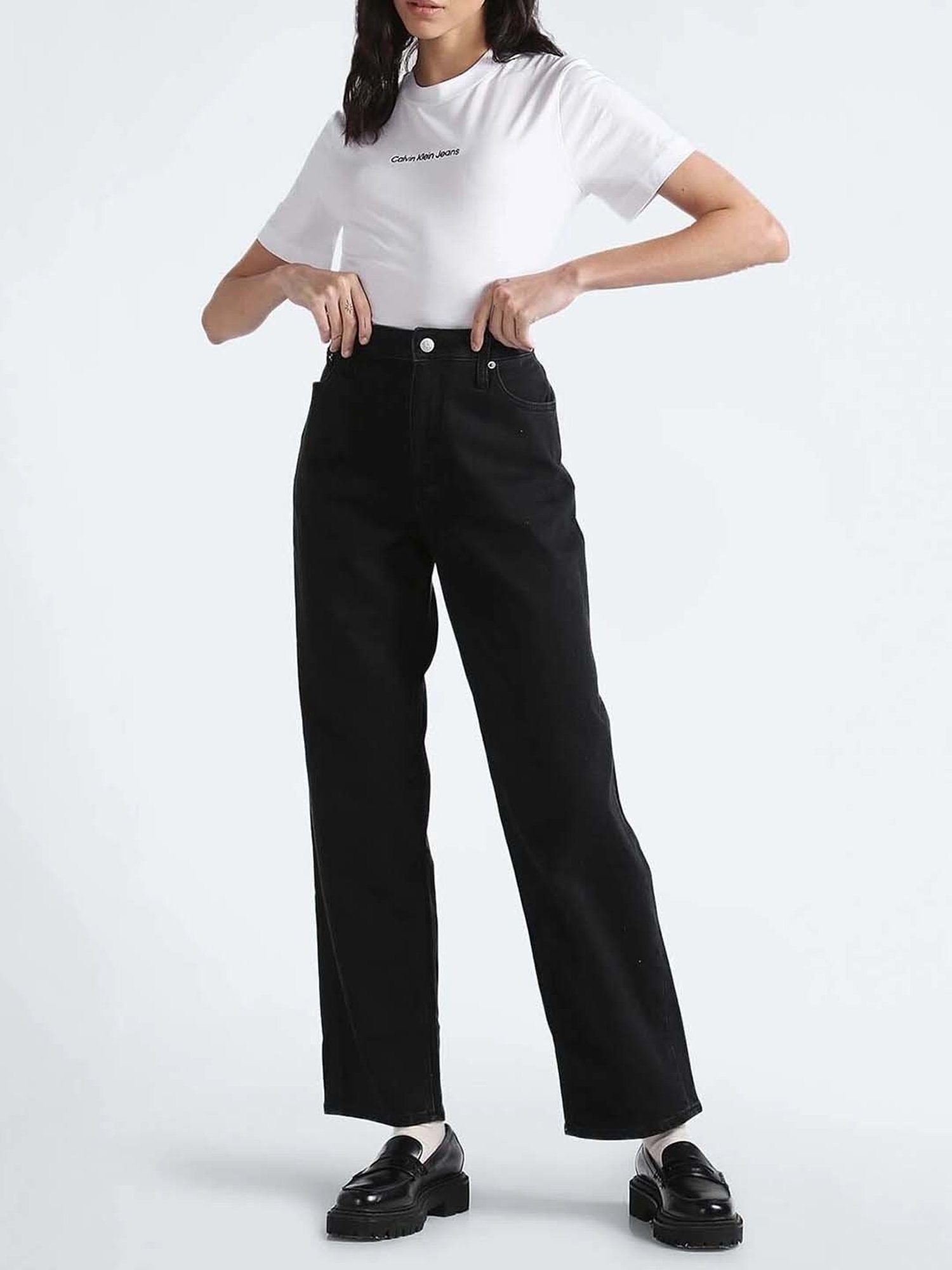 Calvin Klein Bright White Embroidery Regular Fit T-Shirt