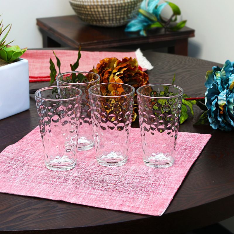 4pk Embossed Glass Drinkware Tall - Hearth & Hand™ with Magnolia