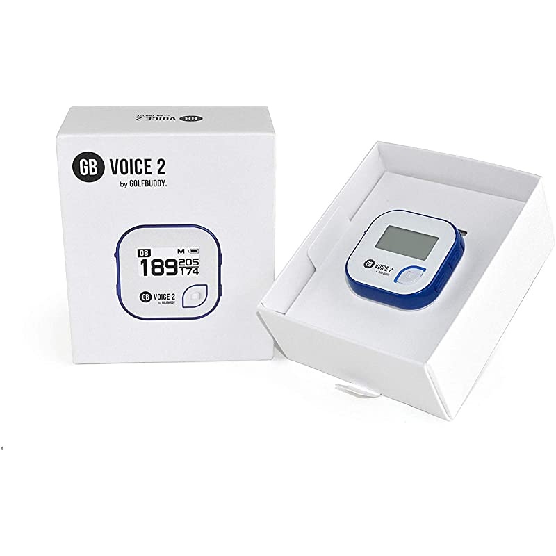 Voice 2 Rangefinder Talking GPS devices for Hat distance Range Finder for Golfers 14 Hours Battery Life Water Resistant Accessories for Men and women WhiteBlue