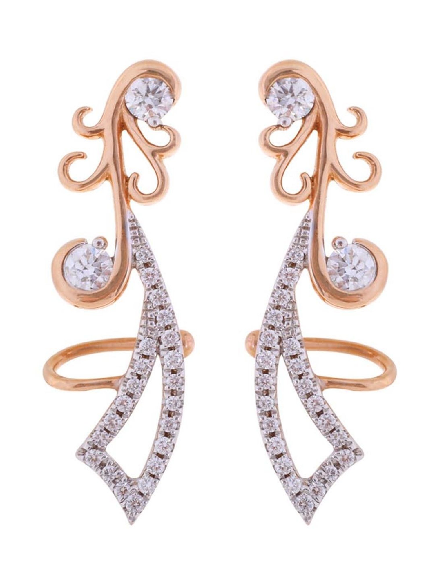 CKC 18k Gold & Diamond Earrings for Women