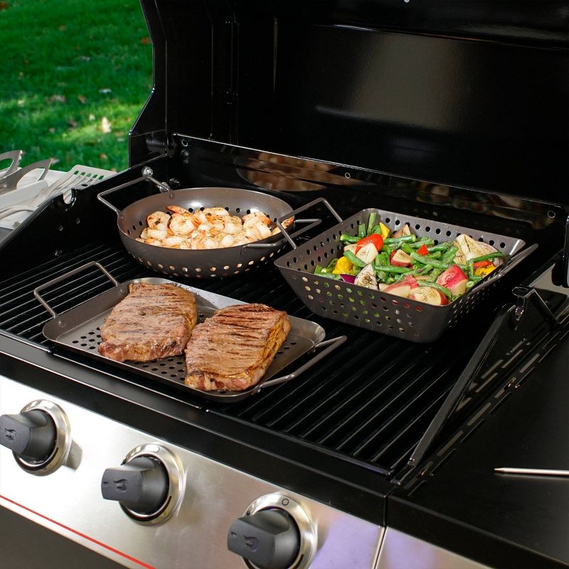Char-Broil 3pc Grilling Topper Set Black