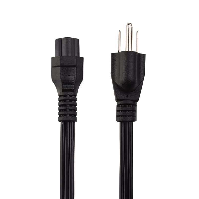 2-Pack 16 AWG Heavy-Duty 3 Slot Power Cord (Micky Mouse Power Cord) in 15 Feet, UL Listed (NEMA 5-15P to IEC C5)