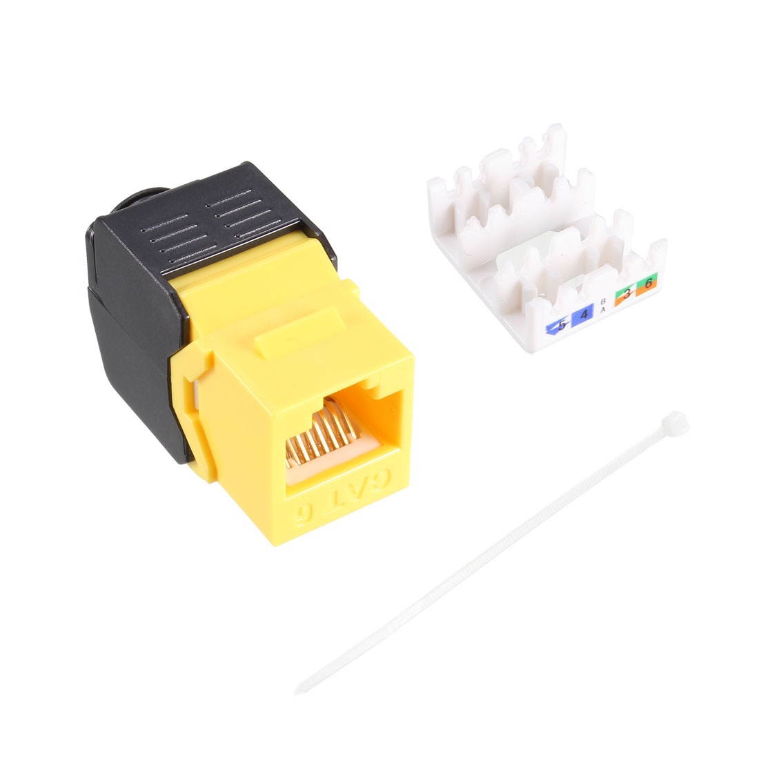 Cat6 110 Style Punch Down Keystone Jack, White, CAT 6, Rj45 90 Degree 50-Pack