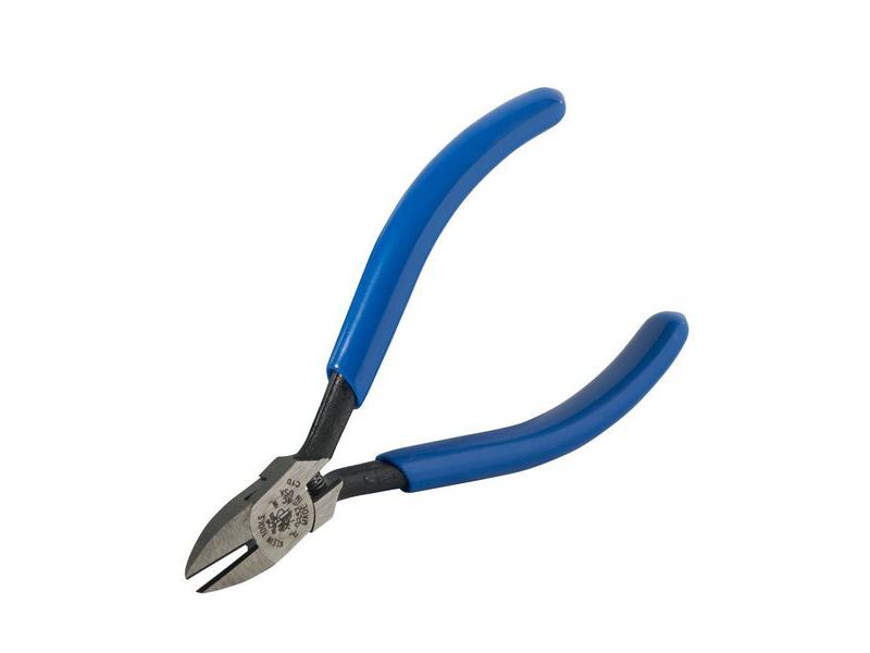 KLEIN TOOLS D257-4C Diagonal Cutting Pliers, Electronics, Tapered Nose, Spring,