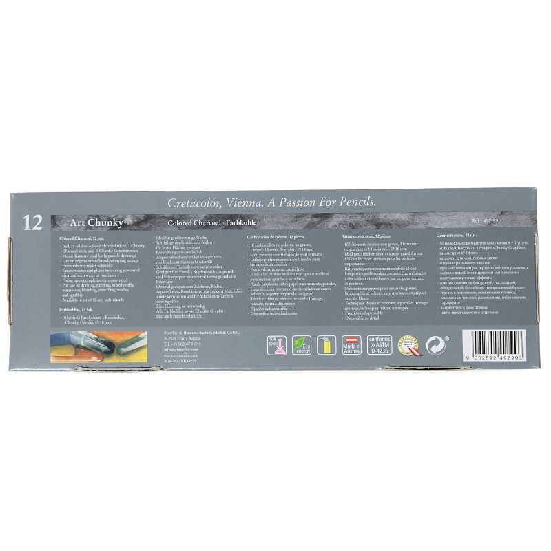 Art Chunky Charcoal Set Multicolor 12ct - Cretacolor