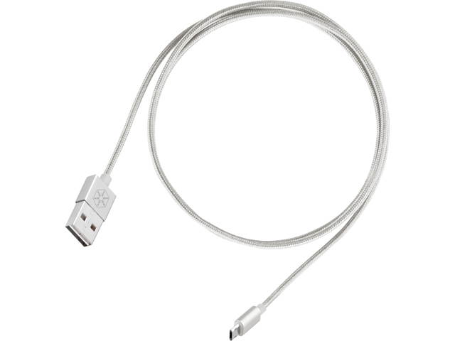 SilverStone Technology Micro USB Cable for Most Smartphones / LG / Samsung / Reversible USB-A / Reversible Micro USB-B / 1000MM - Silver - CPU01S