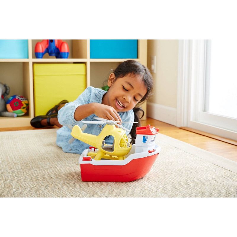 Green Toys Rescue Boat & Helicopter