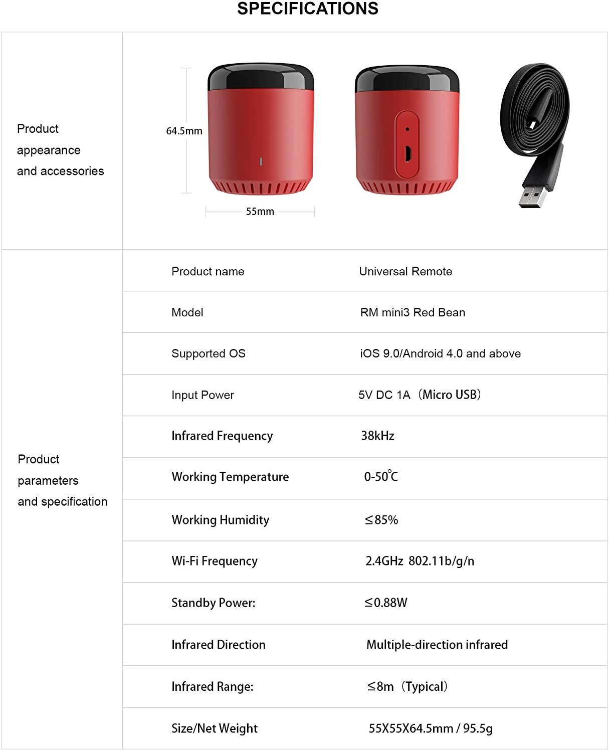 BroadLink New RM Mini3 IR Control Hub,Smart Home Wi-Fi Enabled Infrared Universal Remote Control, One for All Control TV PVR VDO DVD CD AUD SAT (2020 RM Mini3)