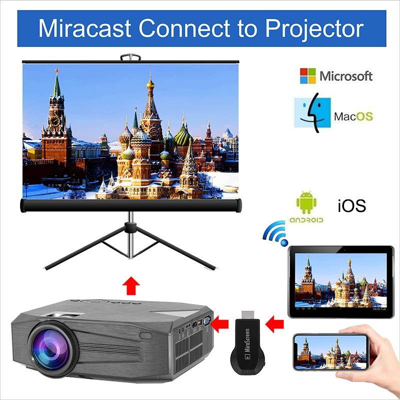 80 lumens 1080P HD Multimedia Mini Portable LED Projector, Support HDMI / VGA / AV / USB / SD Card, Model: H80(Black)