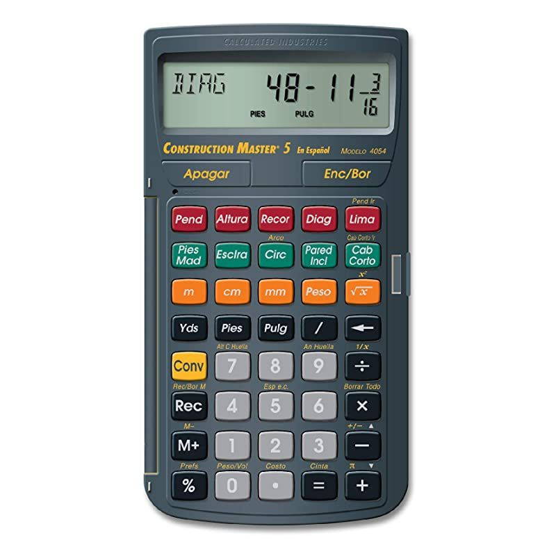 4054 Construction Master 5 en Espanol Construction Feet-Inch-Fraction Calculator for Carpenters [Calculadora de construccion con pies, pulgadas y fracciones para carpinteros]