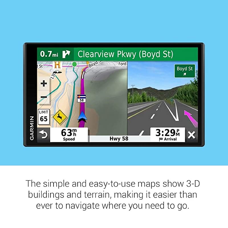 DriveSmart 65, Built-In Voice-Controlled GPS Navigator with 6.95&rdquo; High-Res Display