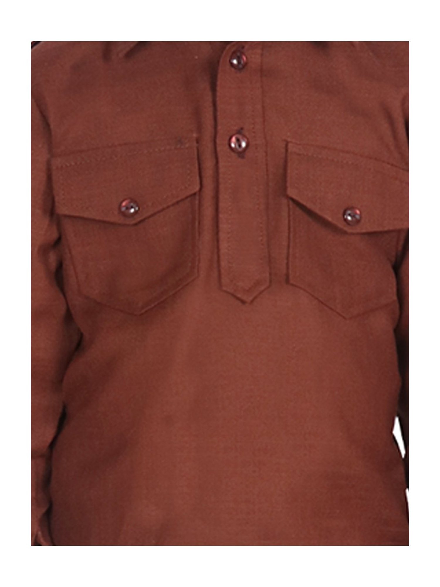 SG Yuvraj Kids Brown Solid Kurta with Pyjama