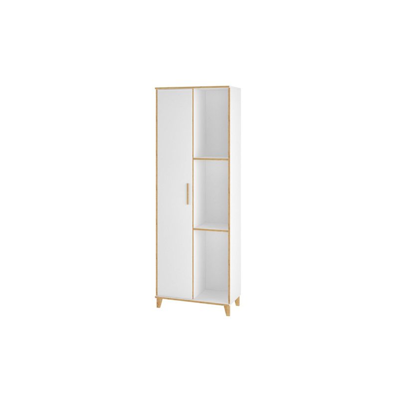 Minetta 8 Shelf Mid Century China Storage Closet White - Manhattan Comfort