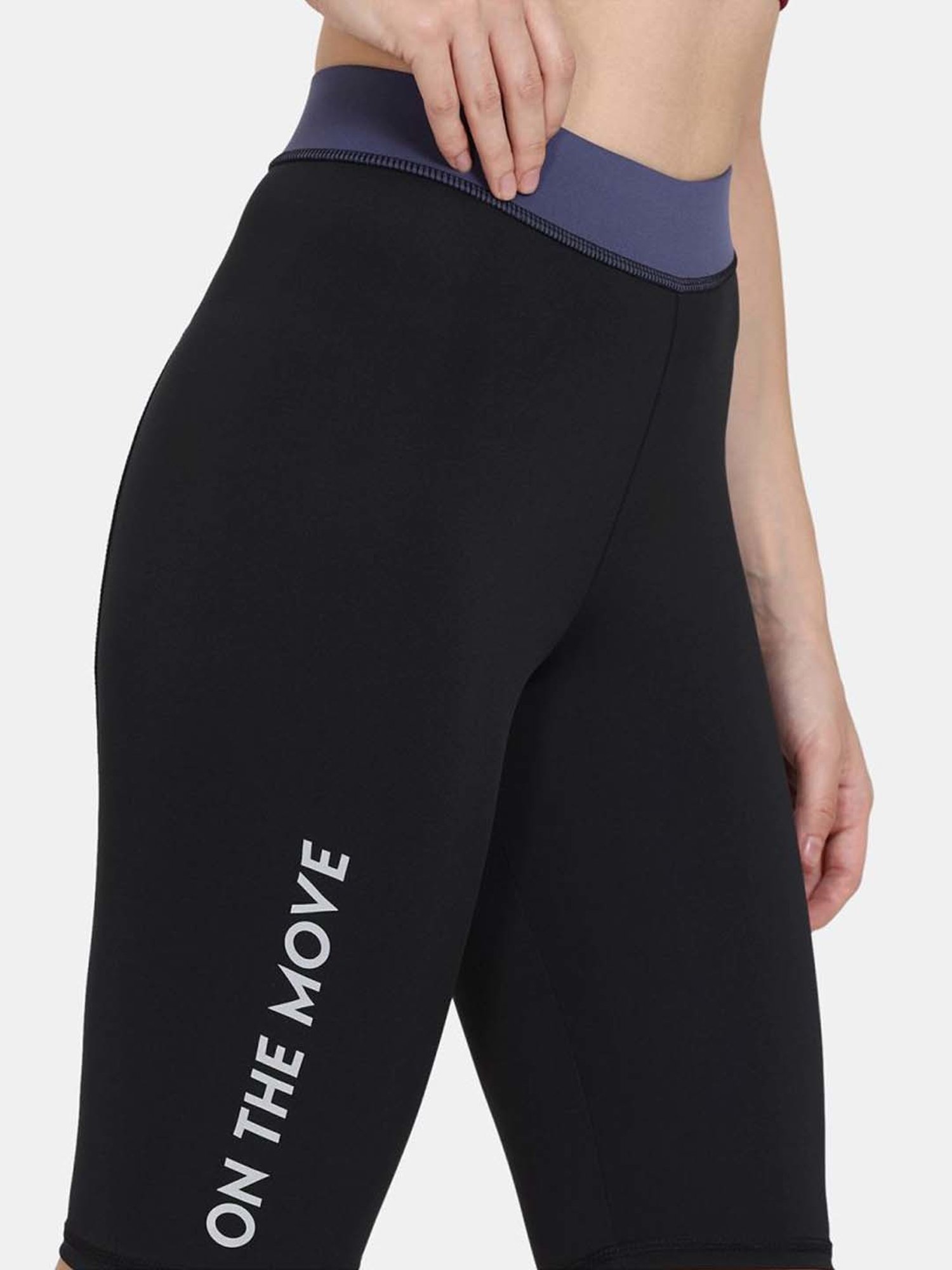 Zelocity by Zivame Black Printed Sports Shorts