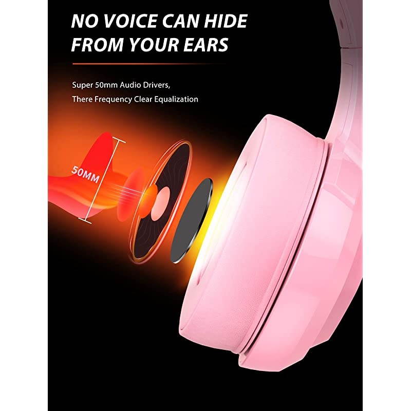 Z66 Pink Gaming Headset for PS4 Xbox One PC Wired OverEar Headphone with Noise Isolation Microphone LED RGB LightSurround Sound