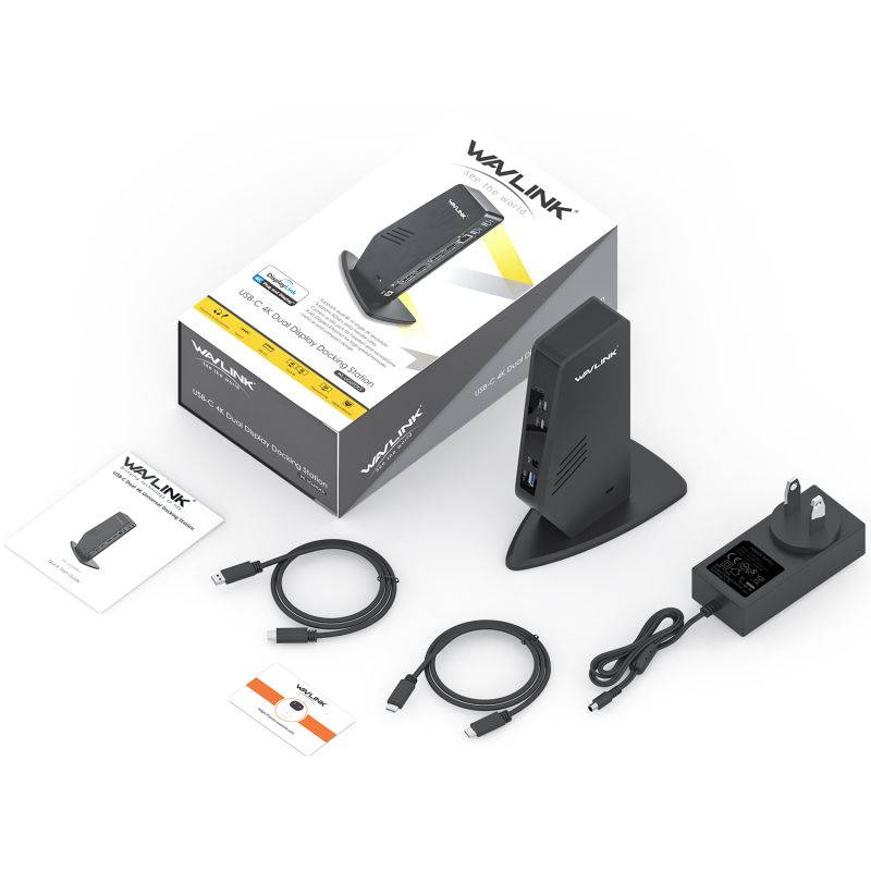 Wavlink Universal 5K USB-C/A Laptop Docking Station, 4K Dual Video Docking Station 2 x HDMI, 2 x DisplayPort, Gigabit Ethernet, USB C in, 6 x USB 3.0, Audio, Mic, For Windows & Mac, PD Not Supported