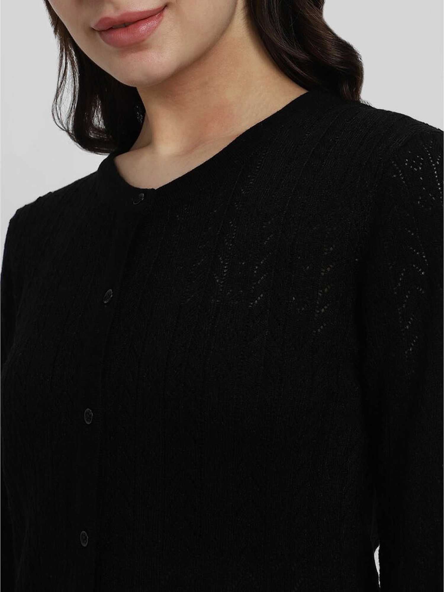 Forever 21 Black Self Pattern Sweater