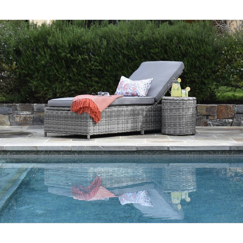 NewPort Outdoor Wicker Chaise Lounge - Dark Gray - Coaster