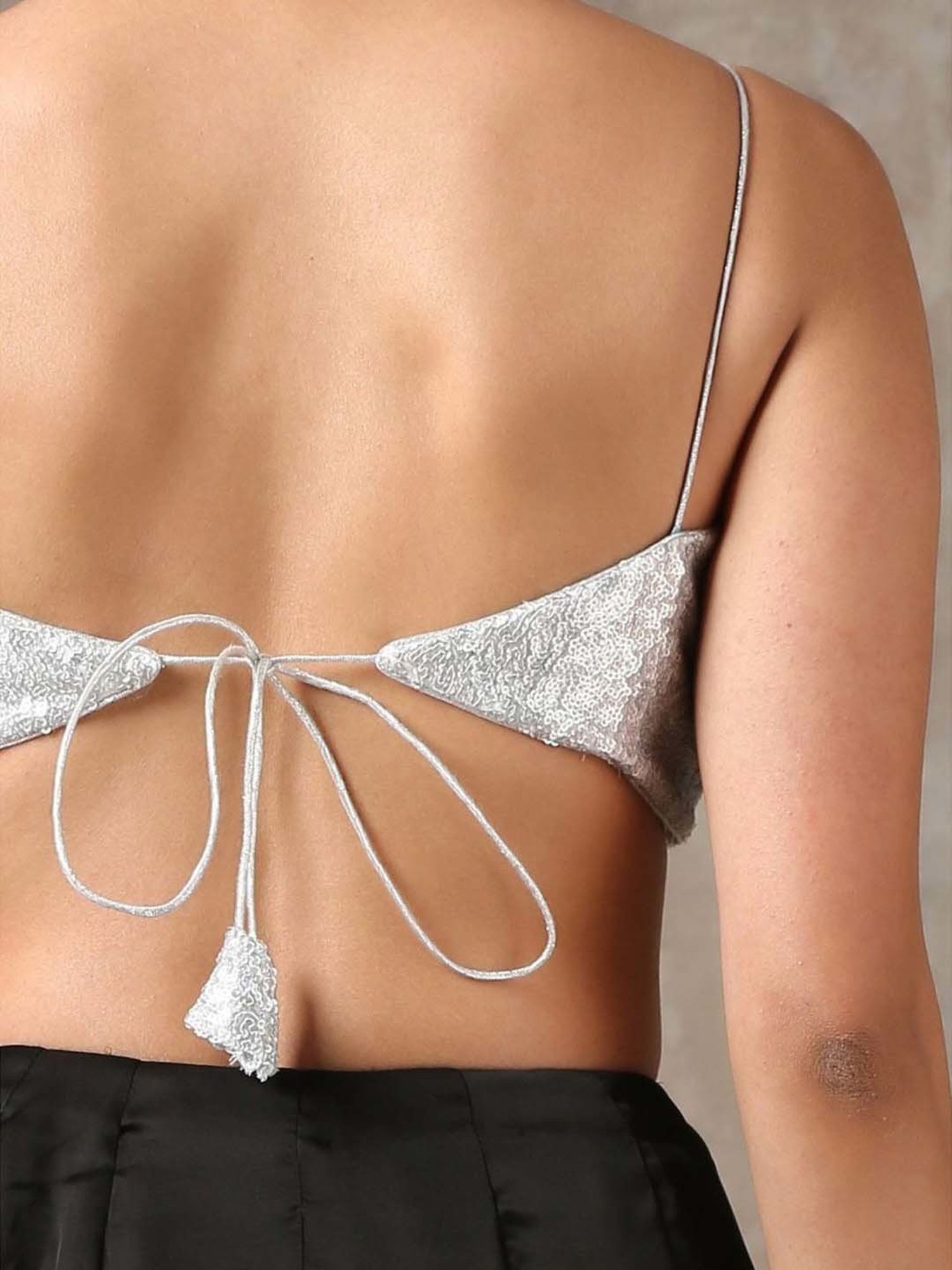 Swtantra Silver Embellished Readymade Blouse