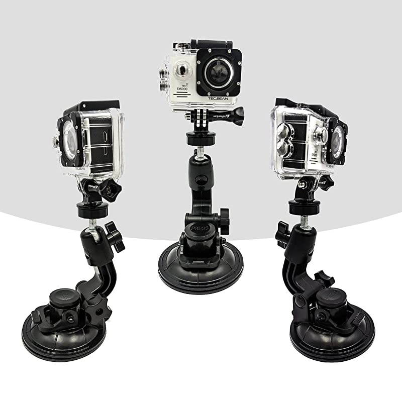 Car Suction Cup Mount for GoPro Hero 8 7 6 5 4 3 3+ 2 Session Black Silver XIAOYI 4K SJCAM Xiaomi Yi EKEN Sports Action Camera Dash Cam Holder Perfect for Boats Vehicle Windshield amp Window