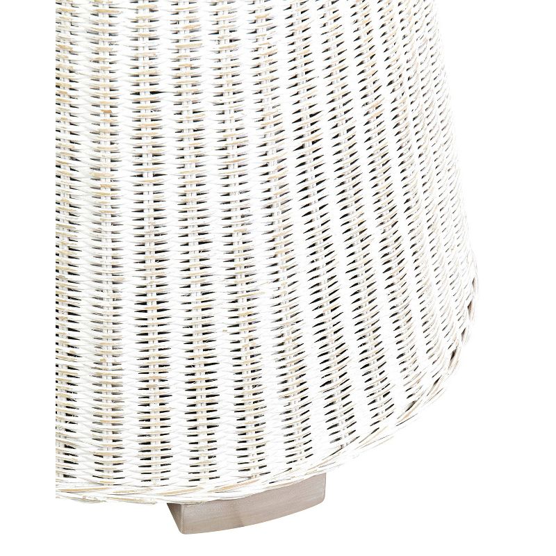 Akiman Rattan Accent Table White - East At Main