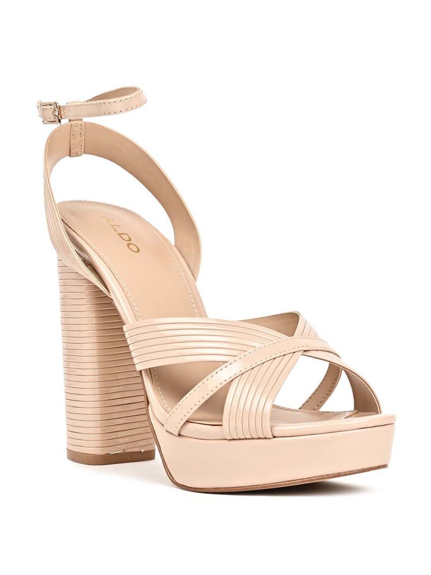 Aldo Women's Beige Ankle Strap Sandals