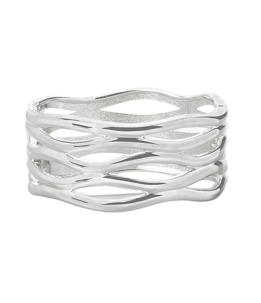 Robert Lee Morris Soho Sculptural Cut-Out Hinged Bangle Bracelet