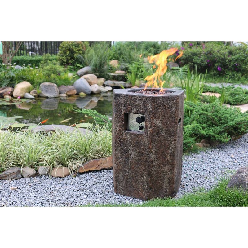 Basalt 20" Outdoor Fire Pit Propane Table Backyard Patio Heater - Elementi