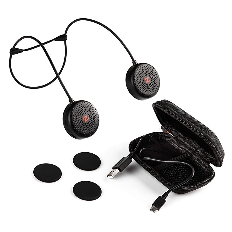 Magnetic Wearable Bluetooth Speakers (Black) for Running, Bicycling, Hiking, with Microphone