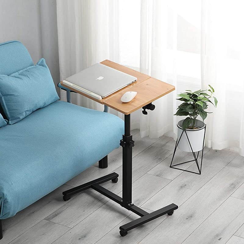 Laptop Table Lap Desk for Laptop Cart Tilting Overbed Bedside Table Overbed Desk Overbed Table with Wheels Adjustable Laptop Stand Sofa Side Table