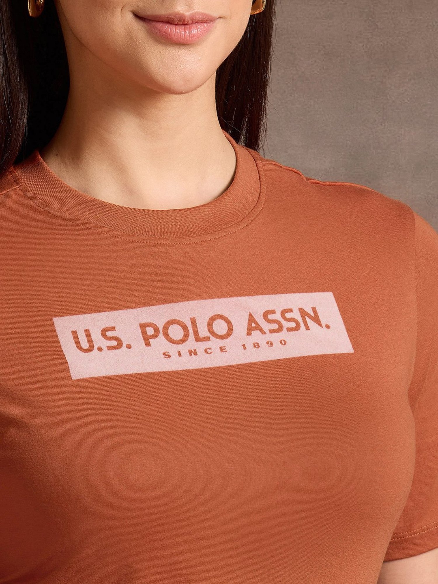 U.S. Polo Assn. Brown Graphic Print T-Shirt