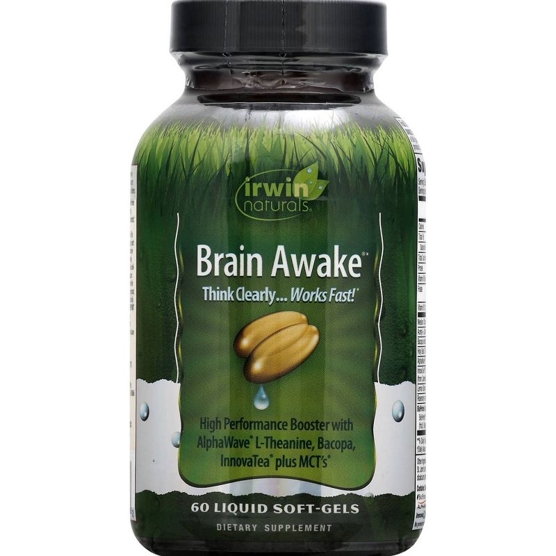 irwin naturals Brain Awake Dietary Supplement Liquid Softgels - 60ct