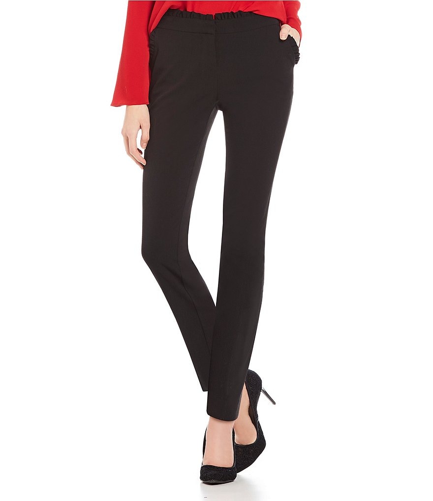 Takara Ruffle Pocket Bi-Stretch Dress Pants