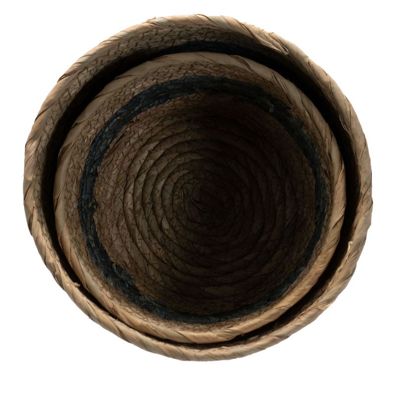 Set of 2 Blue Cattail Decorative Storage Baskets - Foreside Home & Garden