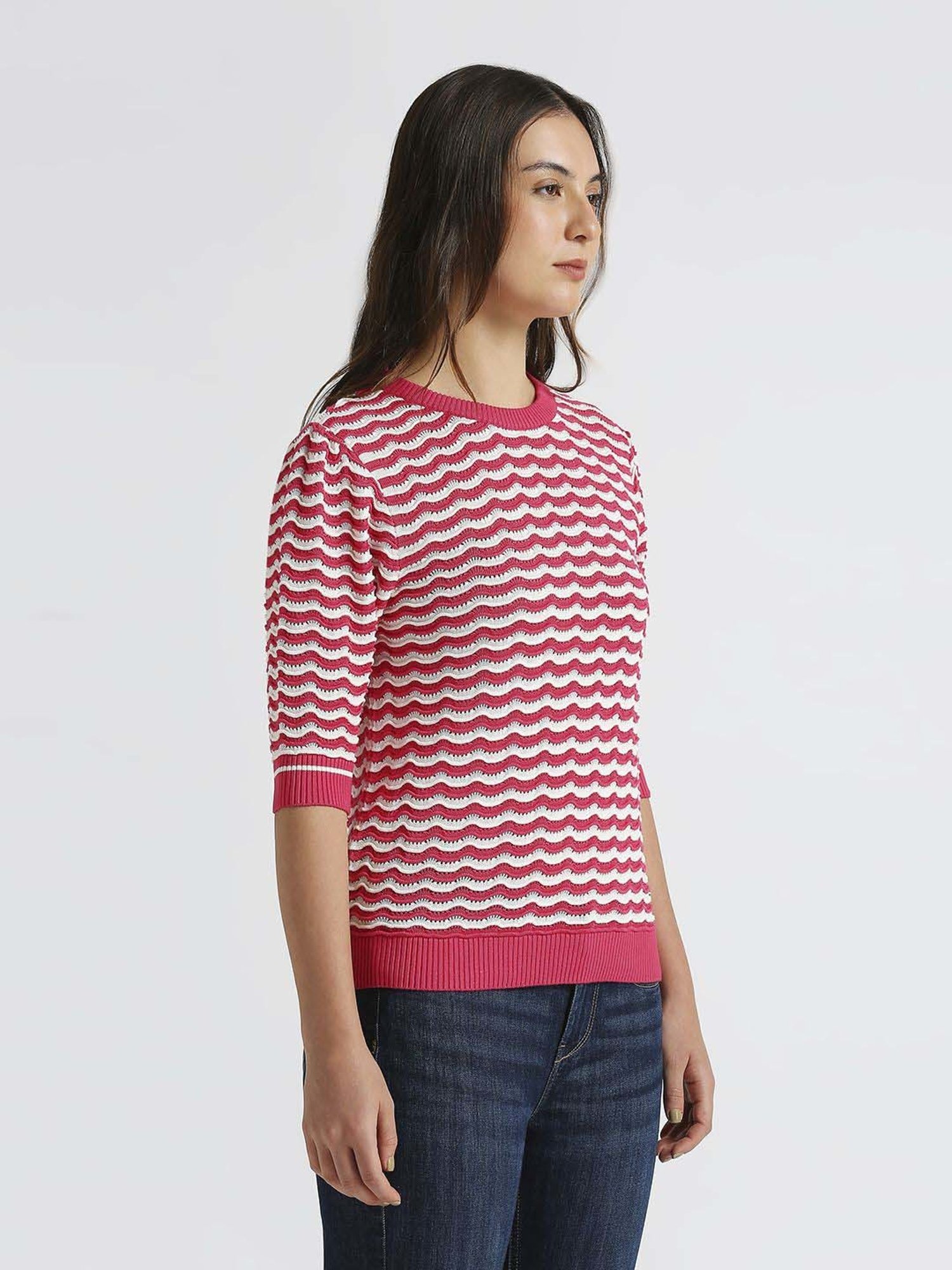 Pepe Jeans Pink Self Pattern Top