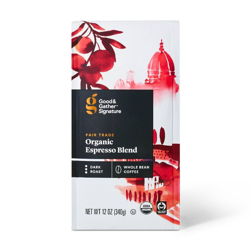 Signature Coffee Organic Espresso Blend Dark Roast Whole Bean Coffee - 12oz - Good & Gather™