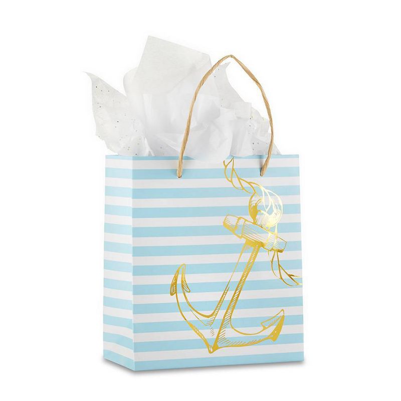 6ct Nautical Anchor Striped Bag