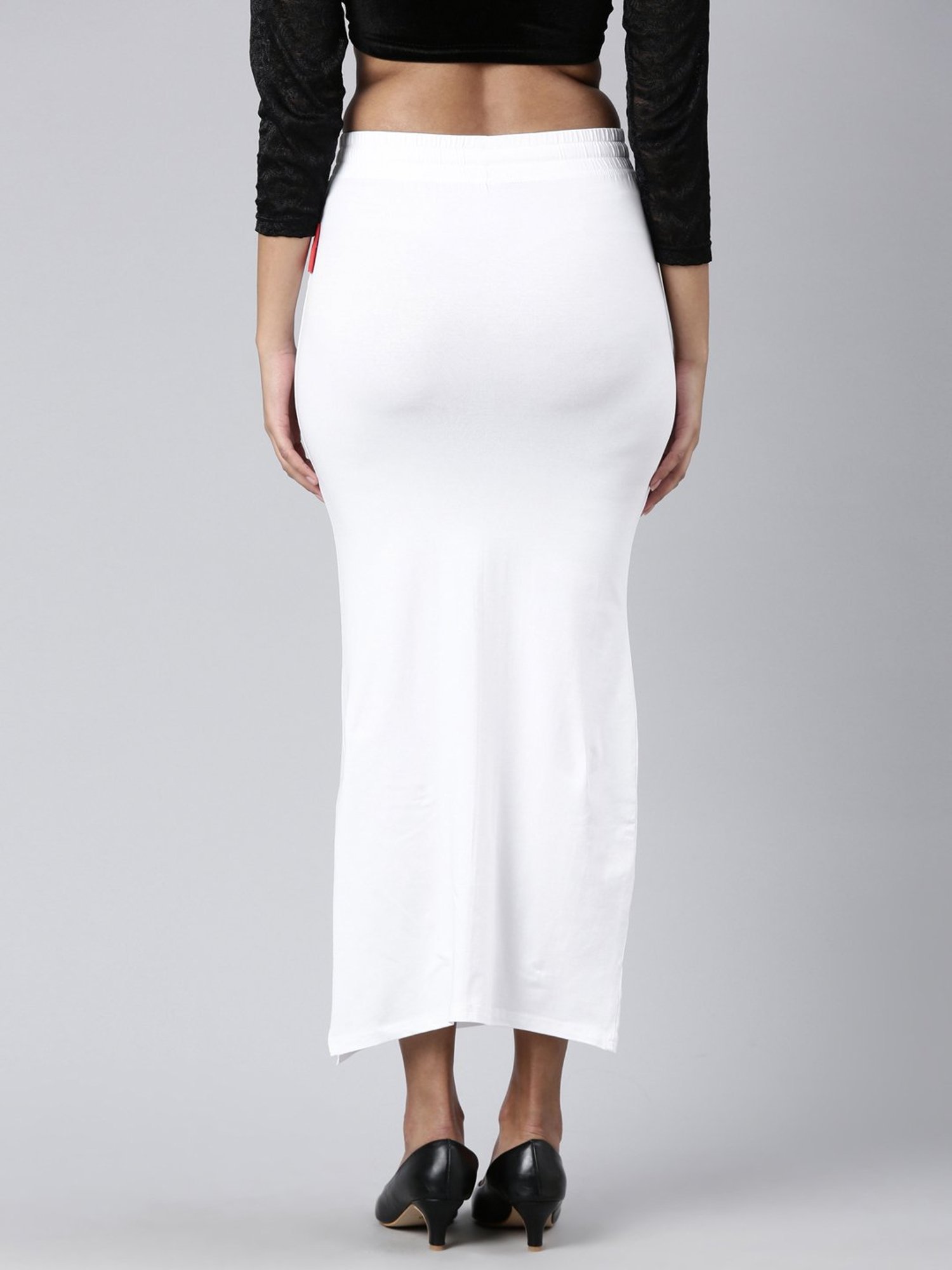 JCSS White Cotton Saree Shapewear