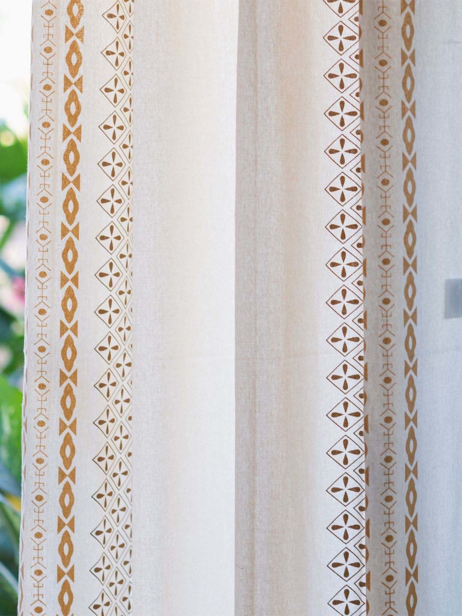 Urban Space Taupe Cotton Door Curtain With Tieback & Eyelet - Set of 2