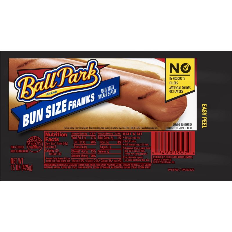 Ball Park Bun Size Franks - 15oz/8ct