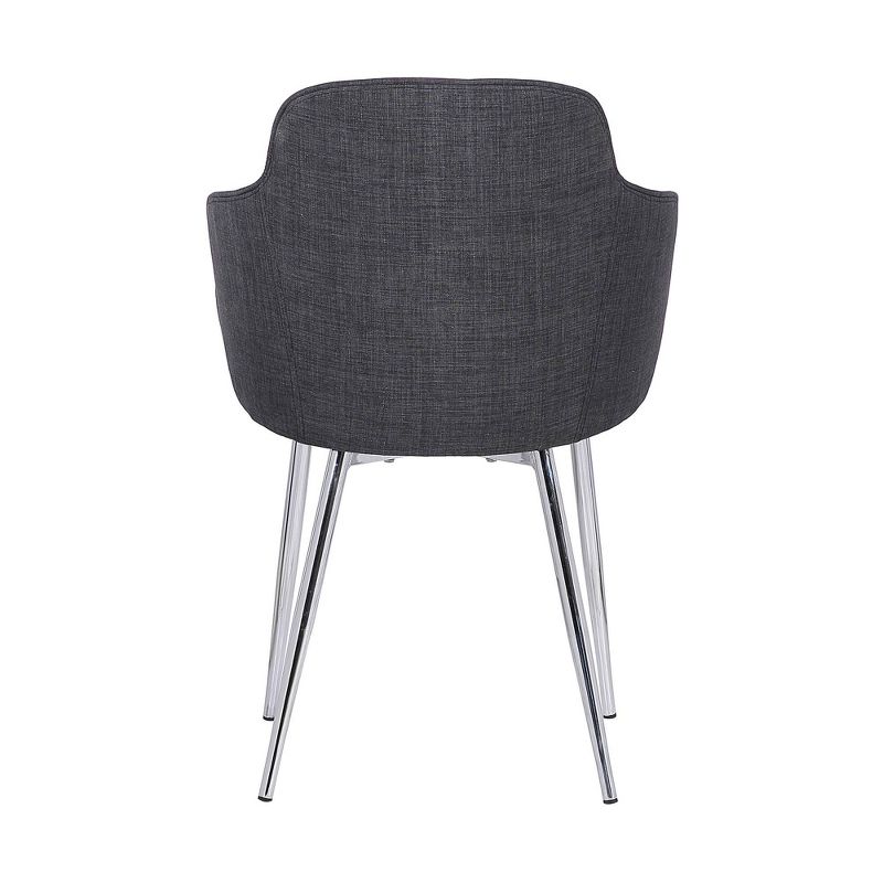 Tammy Contemporary Dining Chair Chrome/Charcoal - Armen Living
